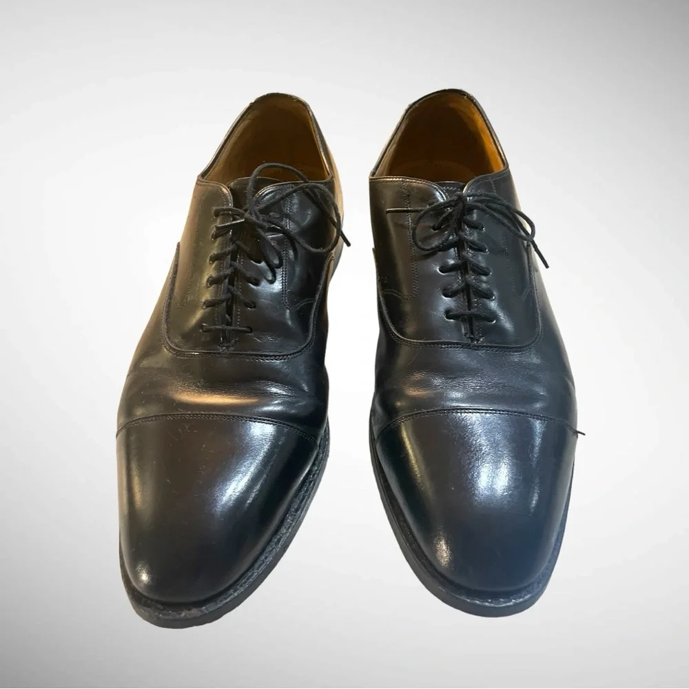 JOHNSTON & MURPHY MELTON CAP TOE TOSCANA LEATHER OXFORDS ITALY SIZE 11.5